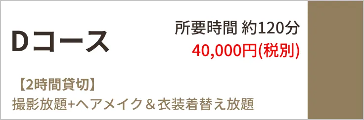 Dコースの2時間貸切写真撮影