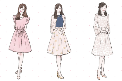 婚活にぴったりの服装を来ている女性のイラスト