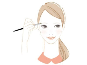 アーチ眉の書くポイント　アーチ型眉毛の書き方を説明する図
