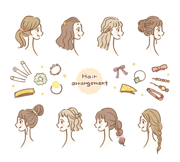 ヘアアレンジのイラスト