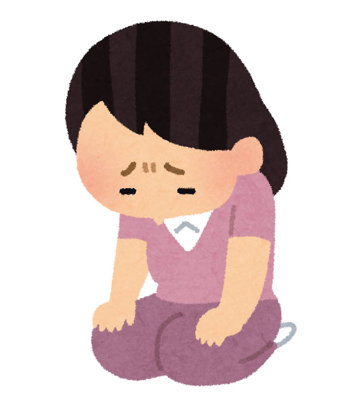 反省している女性のイラスト反省している女性