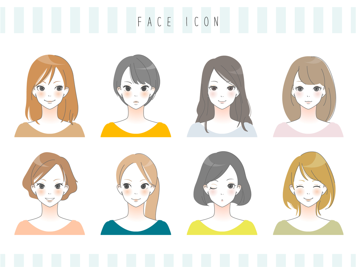 女性の髪型のイラスト