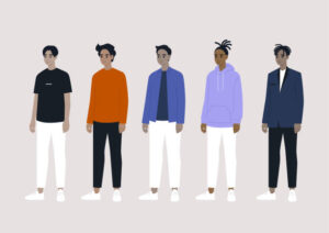 色々なファッションの男性の服装のイメージ画像