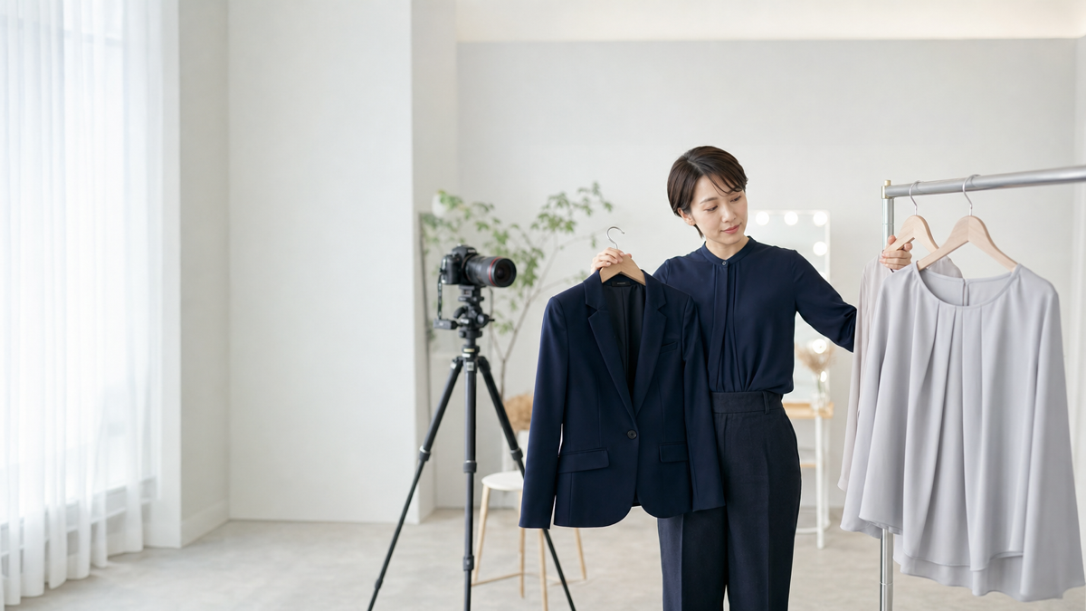 衣装2着でプロフィール写真の印象を使い分ける大阪の撮影スタジオ