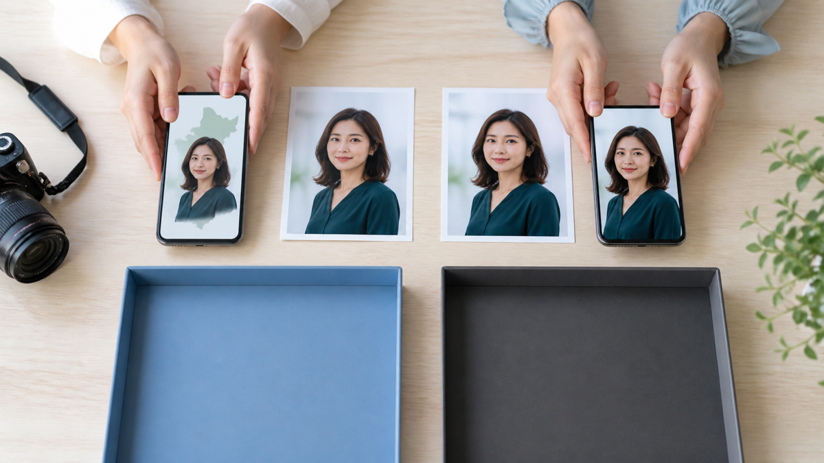 写メ日記写真の元画像と位置情報を外した投稿用コピーを分ける手元
