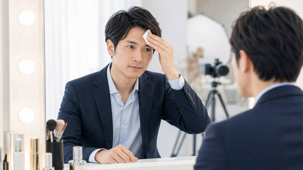 婚活写真で男性の肌のテカリを抑えるには？撮影当日の対策