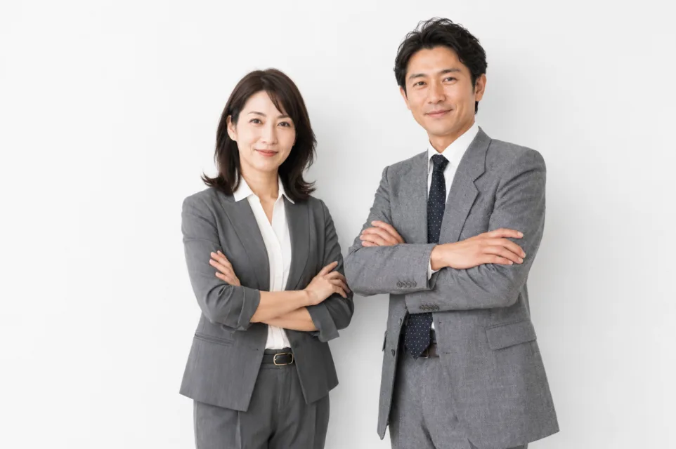 ビジネス撮影の男女2名様