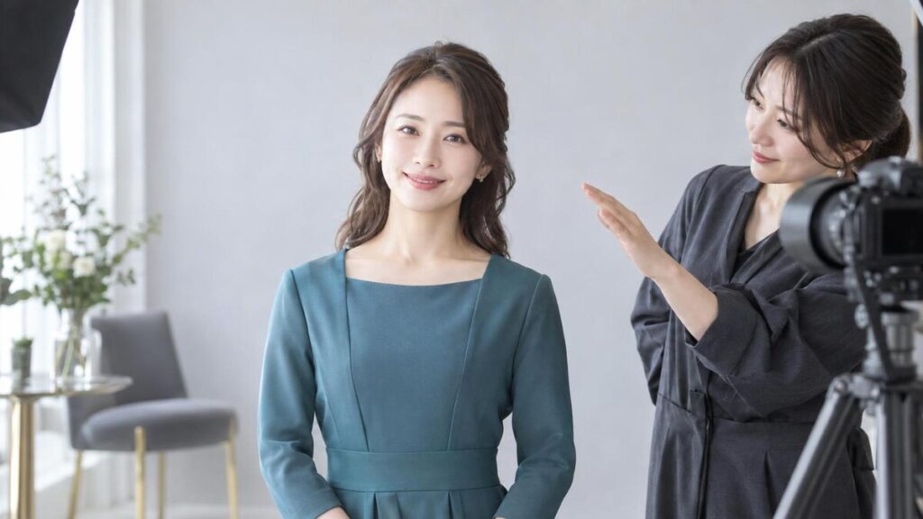 結婚相談所向けの上半身写真で表情と顔まわりを確認する成人女性